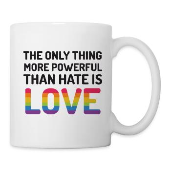 Mois de la fierté LGBTQ - La seule chose plus puissante - Mug blanc - blanc - Droite