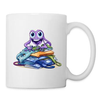Creative Monster on Stack of Books - Mug - white - Right