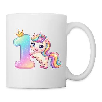 Je suis 1 fille licorne Kawaii Anniversaire - Mug blanc - blanc - Droite