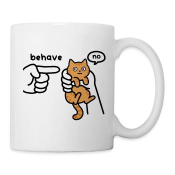 Petit chat entre de grandes mains – un peu trop mignon - Mug blanc - blanc - Droite