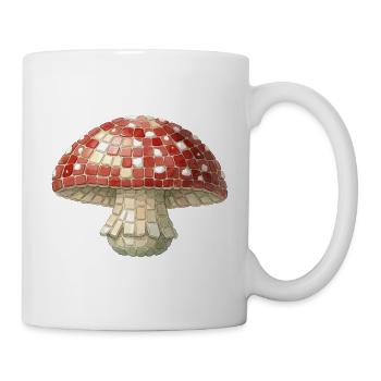 Toadstool Mosaic - Retro Forest for Mushroom Pickers - Mug - white - Right