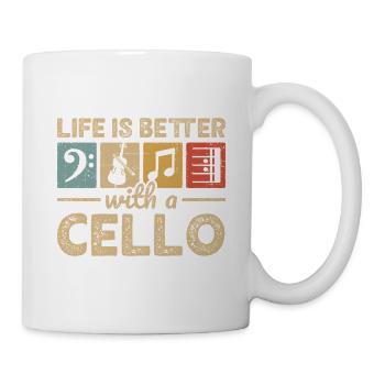 Cellospieler, Orchester, Musiker, Cellist, - Tasse - Weiß - Rechts