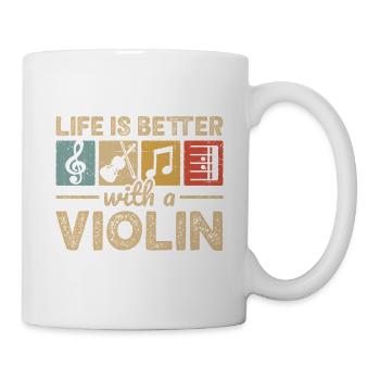 Violinspieler, Orchester, Musiker, Geiger - Tasse - Weiß - Rechts