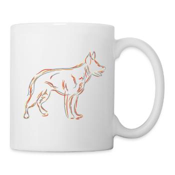 German Shepherd Drawing - Mug - white - Right