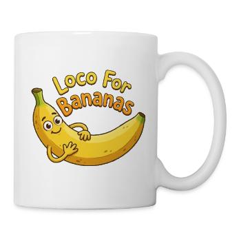 Loco For Bananas Cartoon - Tasse - Weiß - Rechts