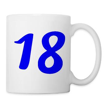 18. 18 YEARS OLD. 18th ANNIVERSARY. 18 BIRTHDAY. - Mug - white - Right