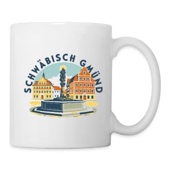 Schwäbisch Gmünd Motiv 2 Marktplatz - Tasse - Weiß - Rechts