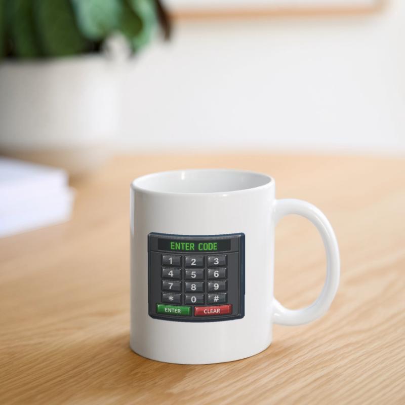 Geben Sie Code Keypad Neon ein Tasse