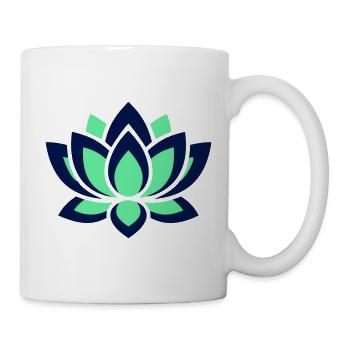 Lotusblüte Blume Symmetrisch - Tasse - Weiß - Rechts