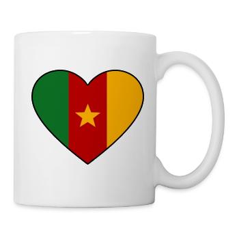Kamerun Flagge Herz - Tasse - Weiß - Rechts