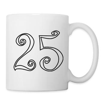 25. 25 YEARS. 25th ANNIVERSARY. 25 YEARS ANNIVERSARY. - Mug - white - Right
