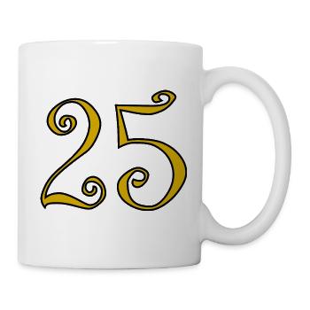 25. 25 YEARS. 25th ANNIVERSARY. 25 YEARS ANNIVERSARY. - Mug - white - Right