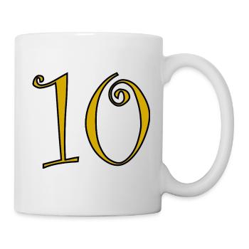 10. 10 YEARS. 10th ANNIVERSARY. 10 YEAR ANNIVERSARY. - Mug - white - Right