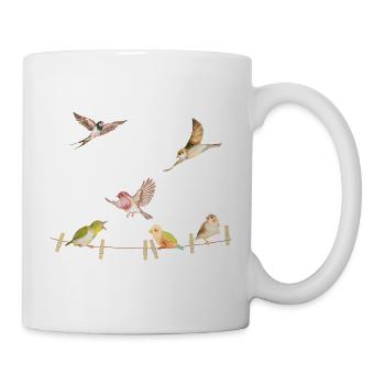 T-shirt d’oiseau drôle, aquarelle à imprimé animal - Mug blanc - blanc - Droite