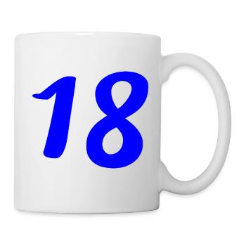 18. 18 YEARS OLD. 18th ANNIVERSARY. 18 BIRTHDAY. - Mug - white - Right