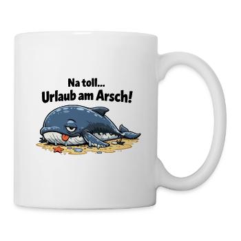Urlaub am Arsch Walcartoon - Tasse - Weiß - Rechts