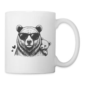 Père, ours et enfant - Mug blanc - blanc - Droite