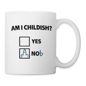 Am I childish? Ironic check - Mug - white - Right