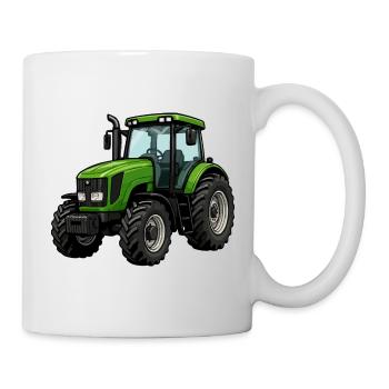 Grüner Traktor Kraftvoll Design - Tasse - Weiß - Rechts