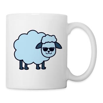 Sonnenbrillen Schaf Blau - Tasse - Weiß - Rechts