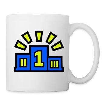 Sieger Podest Platz 1 Champion - Tasse - Weiß - Rechts