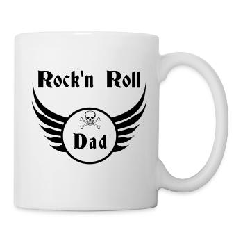 Dad Rock and Roll Skull Wings - Mug - white - Right