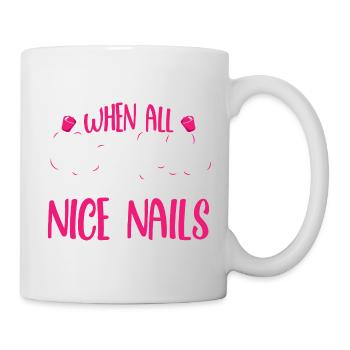 Nageldesigner Nageldesignerin Kosmetik Nagelstudio - Tasse - Weiß - Rechts
