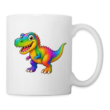 Colorful dinosaur cartoon funny animal - Mug - white - Right