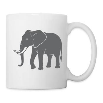 Elefant - Tasse - Weiß - Rechts