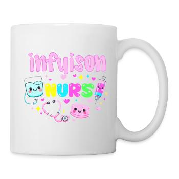 Pflegekraft in Infusion Kawaii Pflegegeschenk - Tasse - Weiß - Rechts