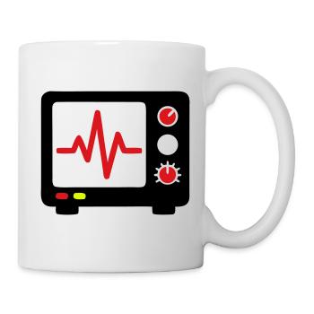 EKG Monitor Herzschlag Medizin - Tasse - Weiß - Rechts