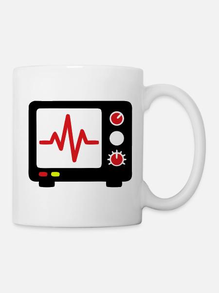 EKG Monitor Herzschlag Medizin - Tasse - Weiß