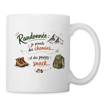 Randonnée et pauses snack - Mug blanc - blanc - Droite