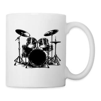 Batterie Musique rétro Style vintage - Mug blanc - blanc - Droite
