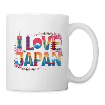 J’adore le Japon, Sakura Mont Fuji, Tokyo Skyline - Mug blanc - blanc - Droite