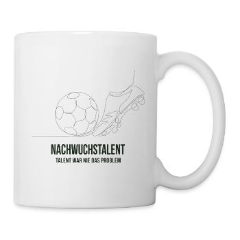 Nachwuchstalent Fußball Spruch Shirt - Tasse - Weiß - Rechts