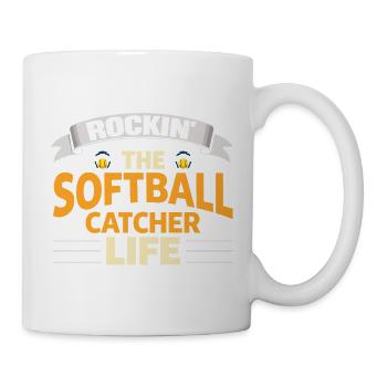 Rockin The Softball Catcher Life Player - Mug - white - Right