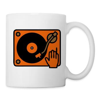 DJ Turntable grattant à la main - Mug blanc - blanc - Droite
