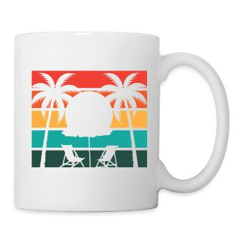 Beach palm and sun - Tasse - Weiß - Rechts