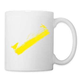 Brush Style Stripe - Diagonal Yellow - Mug - white - Right