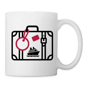 Koffer Reise Kreuzfahrt Urlaub - Tasse - Weiß - Rechts