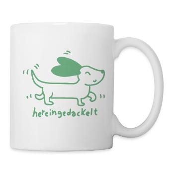  Dackel verspielt, handgezeichnet - Tasse - Weiß - Rechts