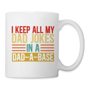 Papa-Witze in einer Dad-a-Base behalten - Tasse - Weiß - Rechts