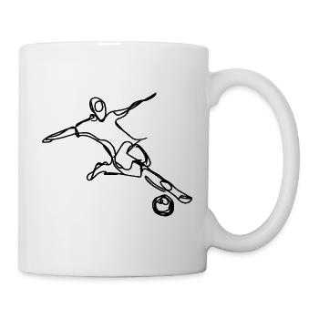 Fußballer Skizze - Tasse - Weiß - Rechts