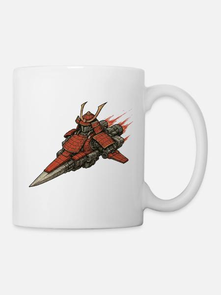 Samurai Raumschiff - Tasse - Weiß