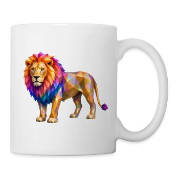 Polygon lion color explosion - Mug - white - Right