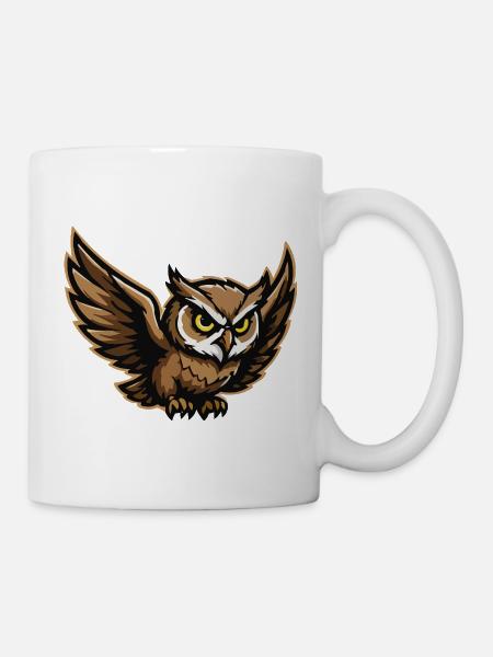 NachtEule Flügelsturm - Tasse - Weiß
