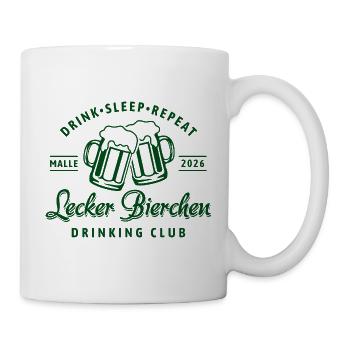 Malle 2026 - Lecker Bierchen Drinking Club - Tasse - Weiß - Rechts