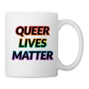 Typographie arc-en-ciel de Queer Lives Matter - Mug blanc - blanc - Droite