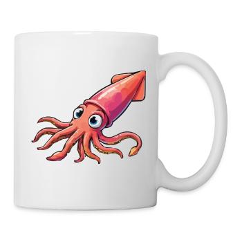 Dessin animé Calamar - Mug blanc - blanc - Droite